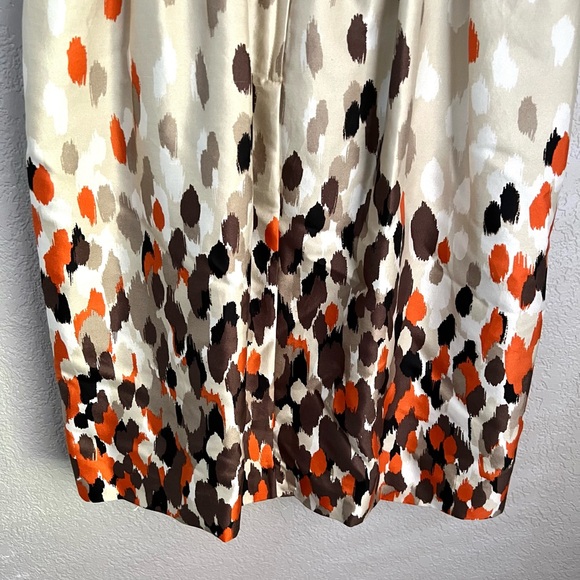 Kate Spade Brown Orange Beige A-line Sleeveless Designer Casual Dress size 6 - Picture 11 of 12